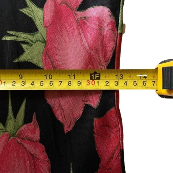 Vintage 90s Y2K Miss Selfridges slip dark florals fitted satin dress - Picture 15 of 16